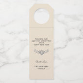 Trinken Sie und seien Sie froh Urlaub Silber Rahme Flaschenanhänger (Rückseite)