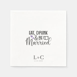 Trinken Sie Verheiratet Gay Couple Monogramm Hochz Serviette