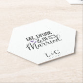 Trinken Sie Verheiratet Gay Couple Monogramm Hochz Untersetzer (angewinkelt)