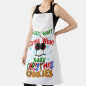 Trinken Sie Wein backen Weihnachtskekse, Funny Xma Schürze (InSitu)