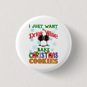 Trinken Sie Wein Bake Weihnachtskost, Backen Weihn Button