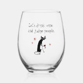 Trinken Sie Wein Richter Leute lustig Zitat mit Ka Weinglas Ohne Stiel (Vorderseite)