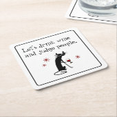 Trinken Sie Wein Richter Leute lustige Zitat mit B Rechteckiger Pappuntersetzer (angewinkelt)