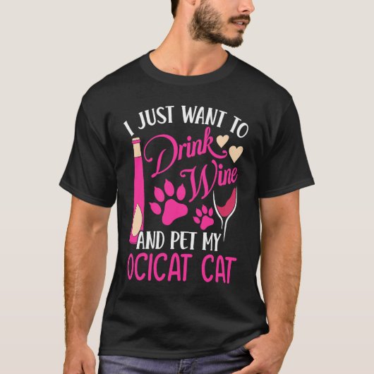 Trinken Sie Wein und Haustiere Meine Katze Katze M T-Shirt (Vorderseite)