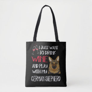 Trinken Sie Wein und spielen Sie mit meinem deutsc Tasche