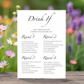 Trinken Sie, wenn Bachelorette Minimalistische Spi Einladung