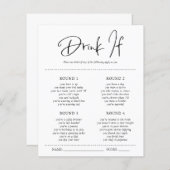 Trinken Sie wenn | Brautparty Game (Vorne/Hinten)