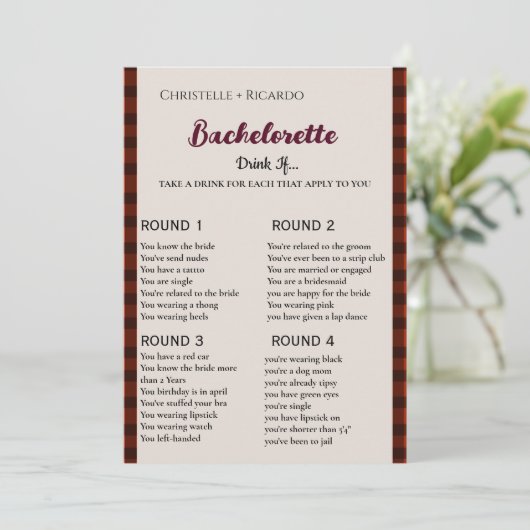 Trinken Sie, wenn Flannel & frizz Winter Bachelore Ankündigung (Stehend Vorderseite)