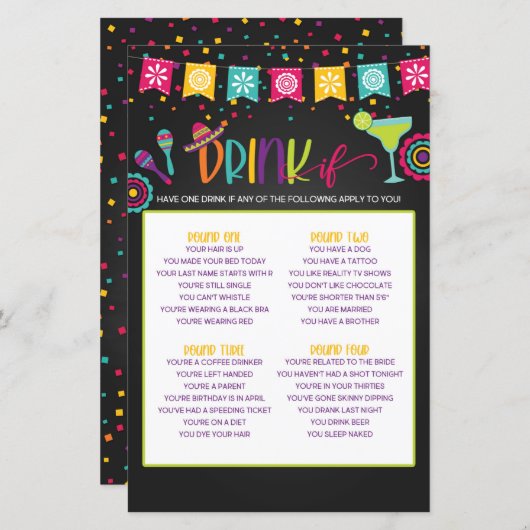 Trinken Sie, wenn Sie spielen - Fiesta (Vorne/Hinten)