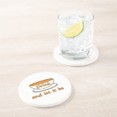 Trinken (Tee) und gelassen sein, lustiges Slogan, Getränkeuntersetzer (Seite)