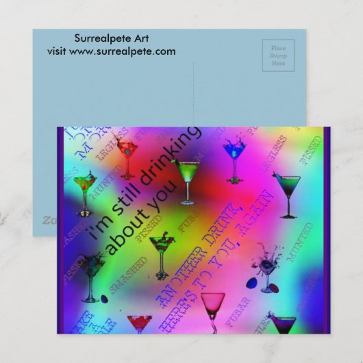 Trinken über Sie Postkarte (Vorne/Hinten)