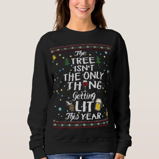 Trinken Ugly Weihnachts-Pullover Sweatshirt (Vorderseite)