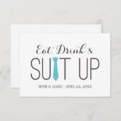 Trinken und Anzug essen | TRAUZEUGEN Einladung (Vorne/Hinten)