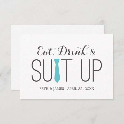 Trinken und Anzug essen | TRAUZEUGEN Einladung (Vorne/Hinten)