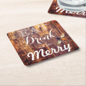 Trinken und Biene fröhlich essen Rechteckiger Pappuntersetzer (angewinkelt)