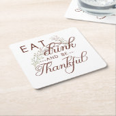 trinken und dankbar sein rechteckiger pappuntersetzer (angewinkelt)