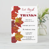 Trinken und danken Sie Herbstlauben bei Feiern Einladung (Stehend Vorderseite)