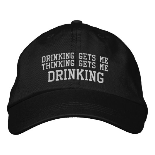 TRINKEN UND DENKEN BESTICKTE BASEBALLKAPPE (Vorderseite)