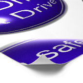 Trinken und fahren Sie nicht blau Poster (Ecke)