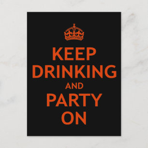 Trinken und Party behalten Postkarte