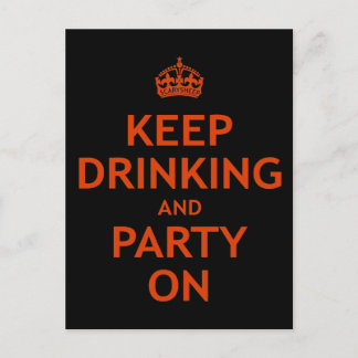 Trinken und Party behalten Postkarte