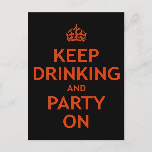 Trinken und Party behalten Postkarte (Vorderseite)