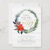 Trinken und sich amüsieren | Rustic Wood Dinner Pa Einladung (Vorderseite)