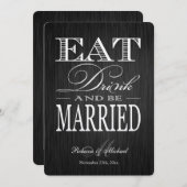 Trinken und Verheiratet sein - Metallischer Champa Einladung (Vorne/Hinten)