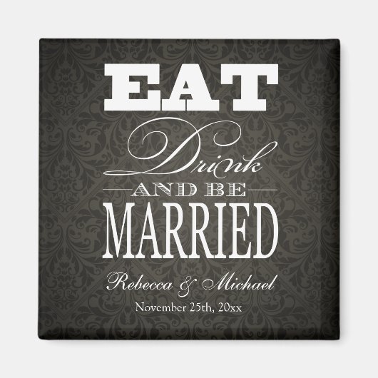 Trinken und Verheiratet sein - Save the Date Magnet (Vorne)