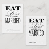 Trinken und Verheiratet sein, Tischnummer-Karten f Platzkarte (Vorne/Hinten)