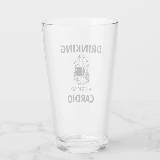 Trinken von Bier ist mein Cardio-Glas-Cup Glas (Rückseite)