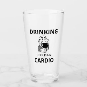 Trinken von Bier ist mein Cardio-Glas-Cup Glas