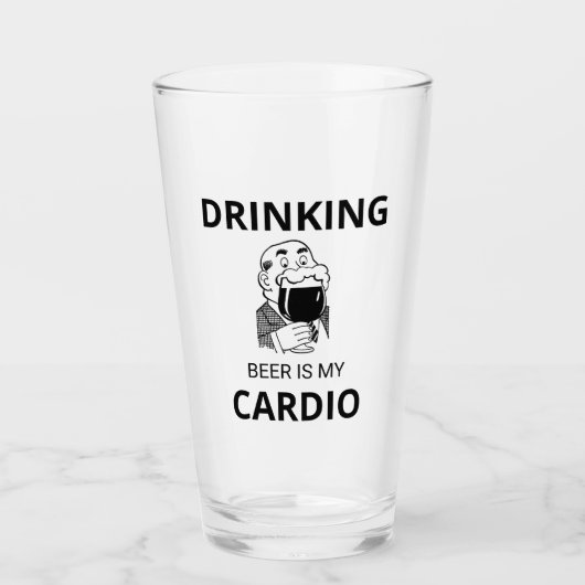 Trinken von Bier ist mein Cardio-Glas-Cup Glas (Vorderseite)