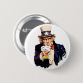 Trinken von Onkel Sam Button (Vorne & Hinten)