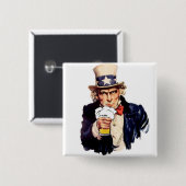 Trinken von Onkel Sam Button (Vorne & Hinten)