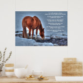 Trinken von Red Dun Ranch Horse & Equine Gedicht Poster (Küche)
