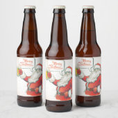 Trinken von Santa Labels Bierflaschenetikett (Flaschen)