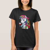 Trinken Wein Girls - Wine Drunken Einhorn T-Shirt (Vorderseite)