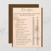 Trinken, wenn Junggeselinnen-Abschied Game Begleitkarte (Vorne/Hinten)