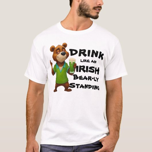 Trinken wie ein Iren: Funny Whimsical Day Drinks T-Shirt (Vorderseite)