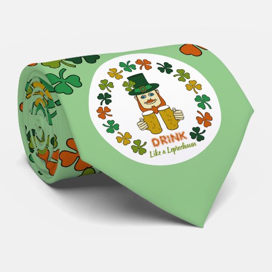 Trinken wie ein Leprechaun Krawatte (Gerollt)