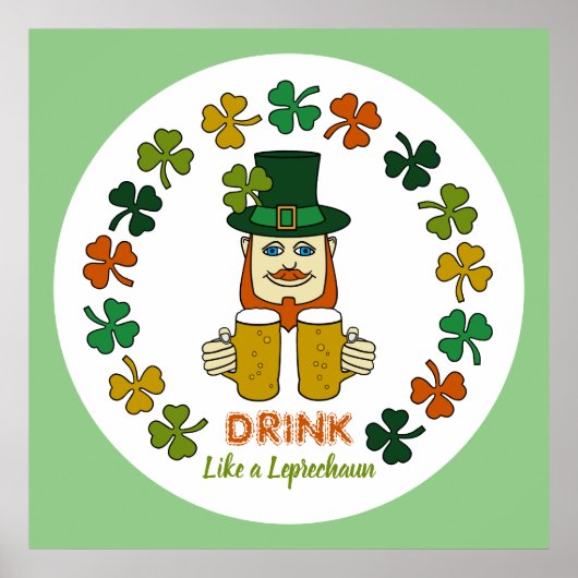 Trinken wie ein Leprechaun Poster (Vorne)
