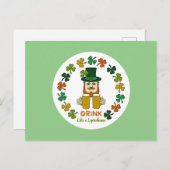 Trinken wie ein Leprechaun Postkarte (Vorne/Hinten)