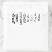 Trinken wie Zwerge rauchen wie Zauberer singen wie Rechteckiger Aufkleber (Tasche)