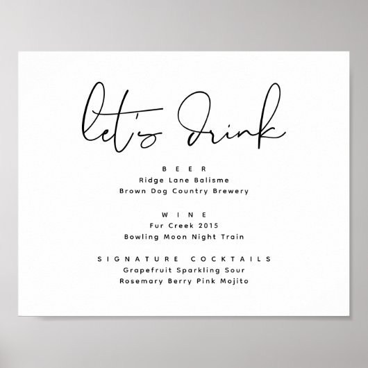 Trinken wir, Bar für Hochzeitsfeier Poster (Vorne)