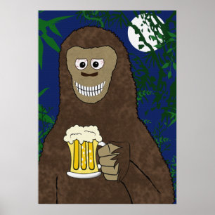 Trinkender Bigfoot-Druck Poster