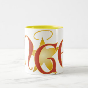 TRINKENDER ENGEL ZWEIFARBIGE TASSE
