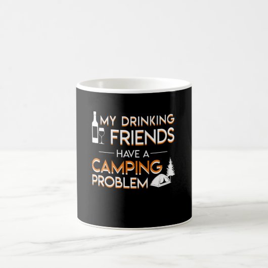 Trinkender Freund-Campings-Problem-Liebhaber Kaffeetasse (Mittel)
