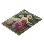 Trinkender Kaffee und Ablesen im Garten (w/c an Notizblock (Linke Seite)