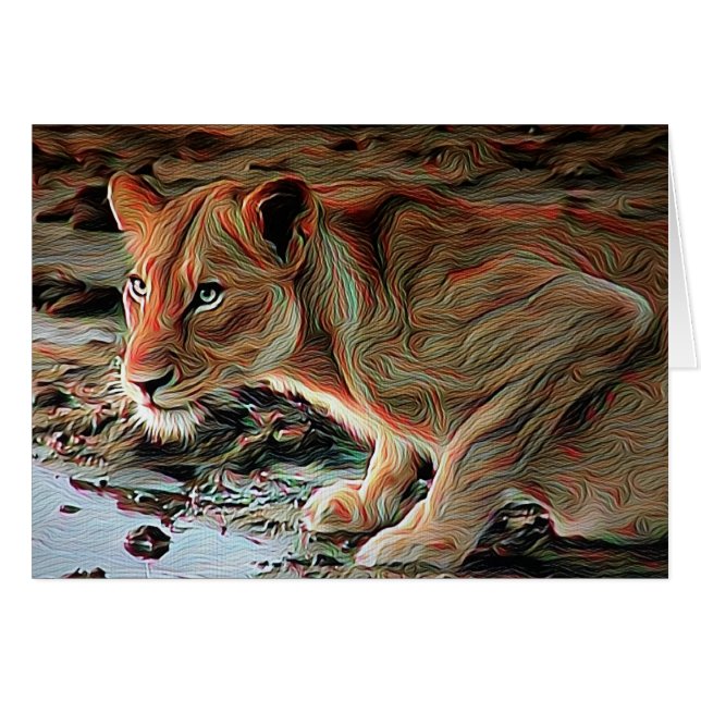 Trinkender Löwe (Vorderseite (Horizontal))